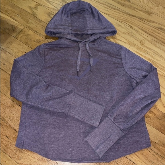 Gymshark Hoodie Women's XS Cropped Sweatshirt Cross Back Workout Gym Purple - Picture 2 of 5